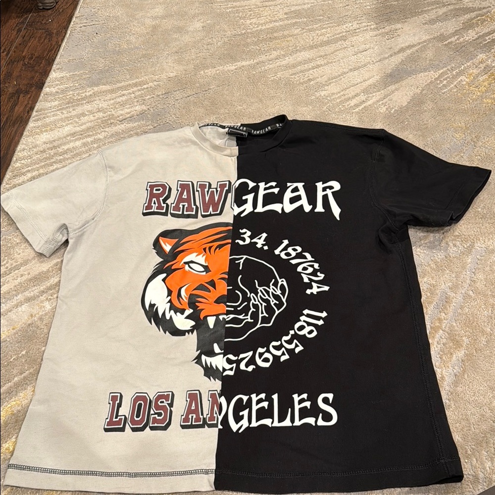 Raw Gear Los Angeles Tiger Split Defy Tee S/S Black Gray Men’s S fits like M